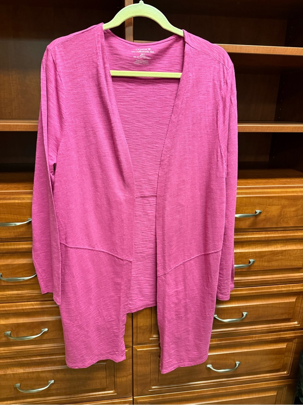 Chico's Pink The Ultimate Tee Open Cardigan